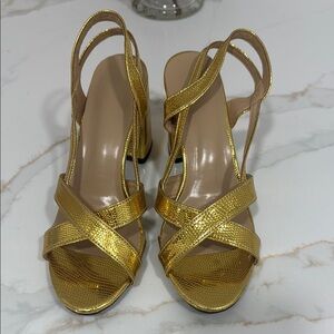 Elegant Gold Strappy Heels